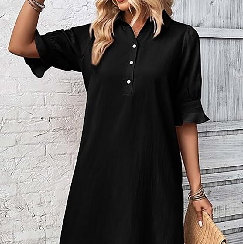 Elegantes Damen-Hemdkleid mit Rüschenärmeln