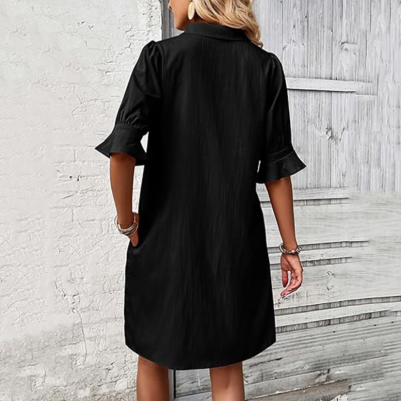 Elegantes Damen-Hemdkleid mit Rüschenärmeln