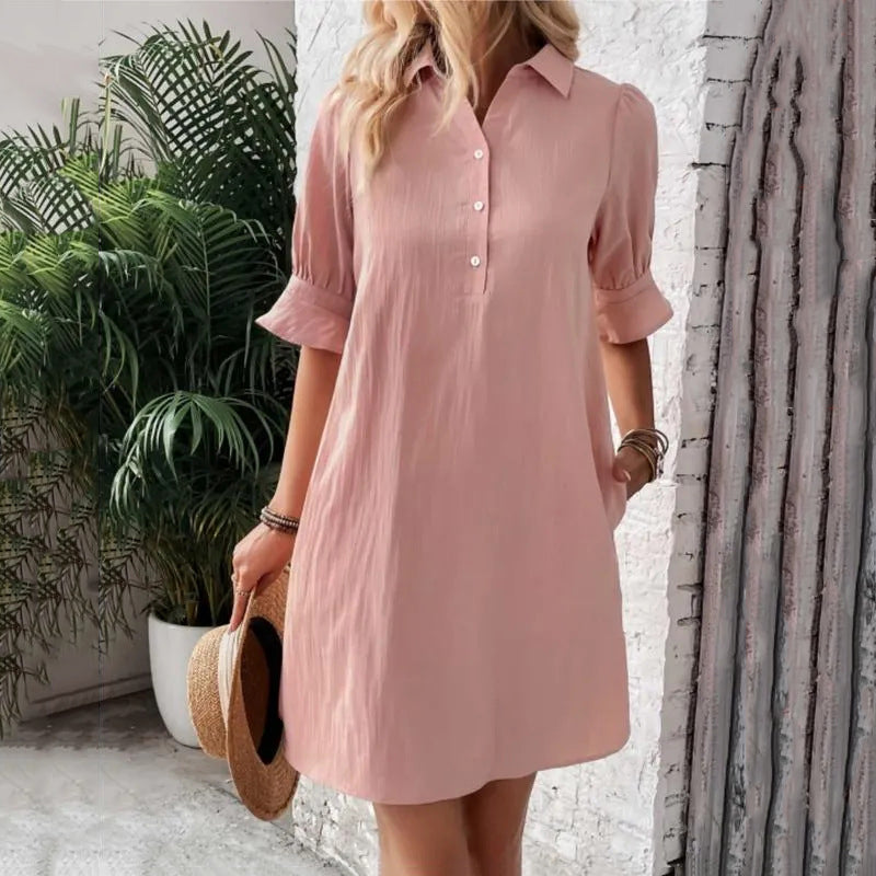 Elegantes Damen-Hemdkleid mit Rüschenärmeln