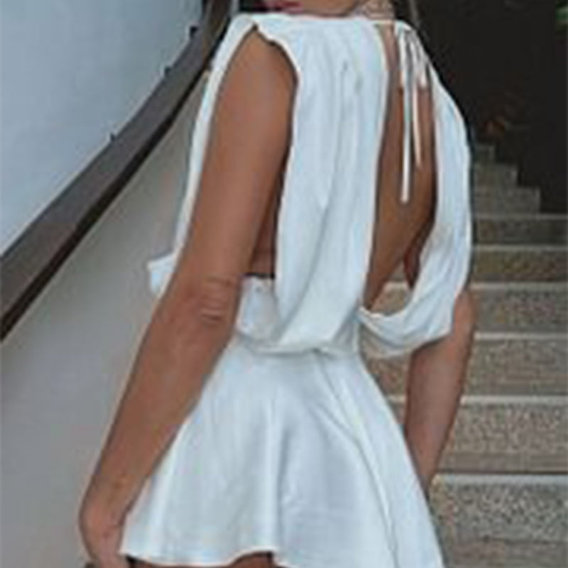 Sexy Shorts-Overall mit tiefem V-Ausschnitt für Damen