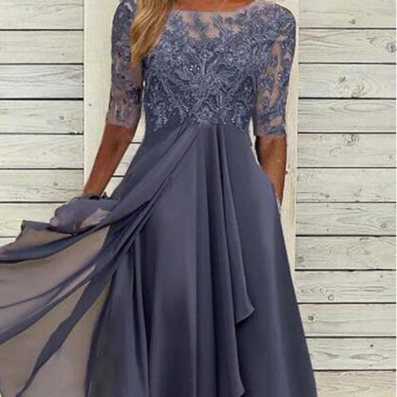 💖NEUHEIT – LIMITIERTES ANGEBOT💖 Elegantes Cocktailkleid mit Stickerei und fließendem Rock