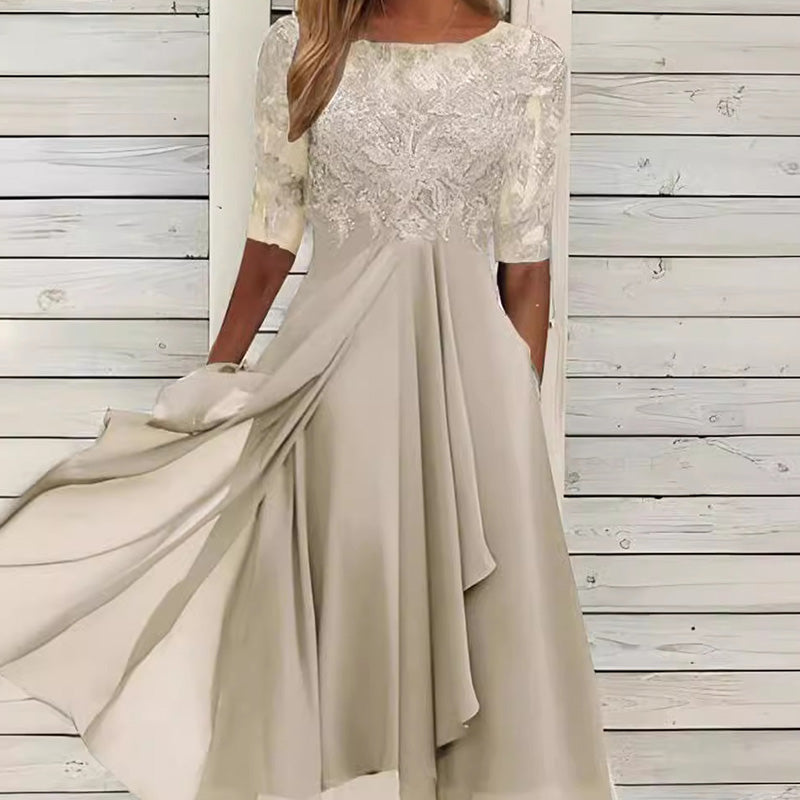 💖NEUHEIT – LIMITIERTES ANGEBOT💖 Elegantes Cocktailkleid mit Stickerei und fließendem Rock