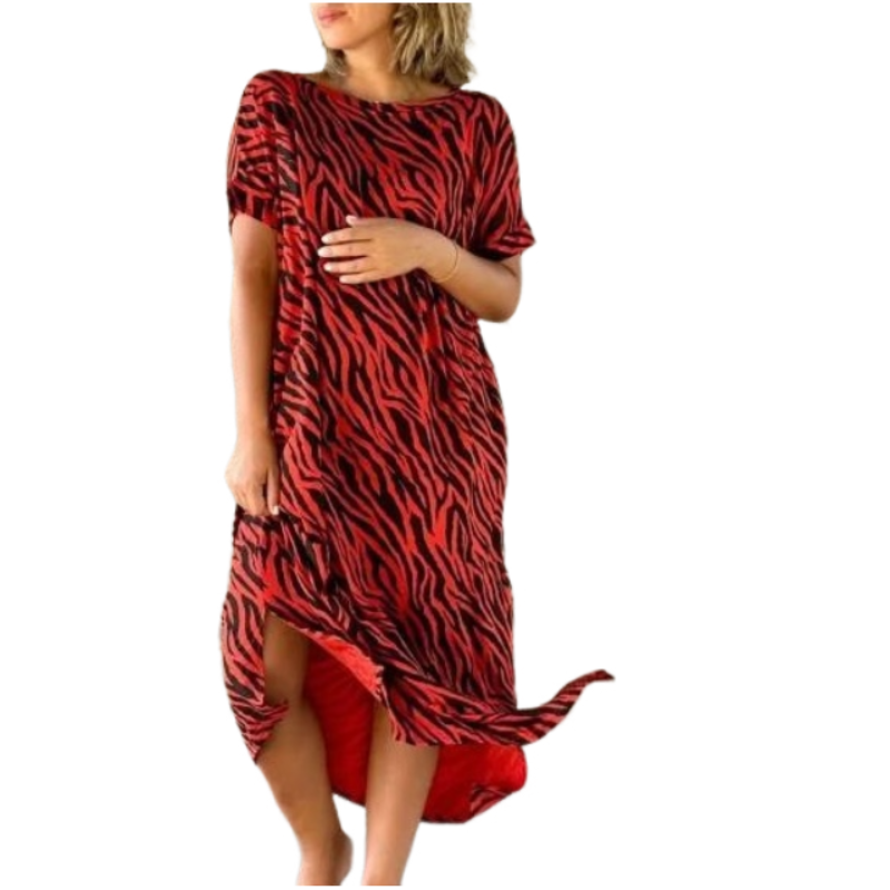 Übergroßes T-Shirt Midikleid mit Tierprint