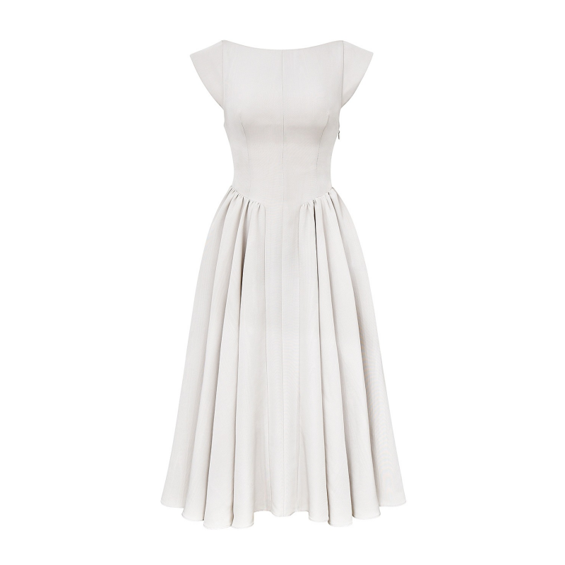 Elegantes Midikleid mit fließendem Korsett