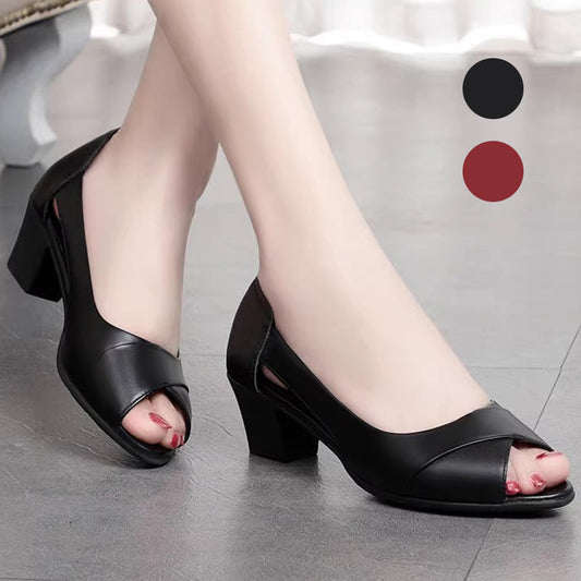 Elegante Damen-Sandalen mit Blockabsatz und Peep-Toe-Effekt