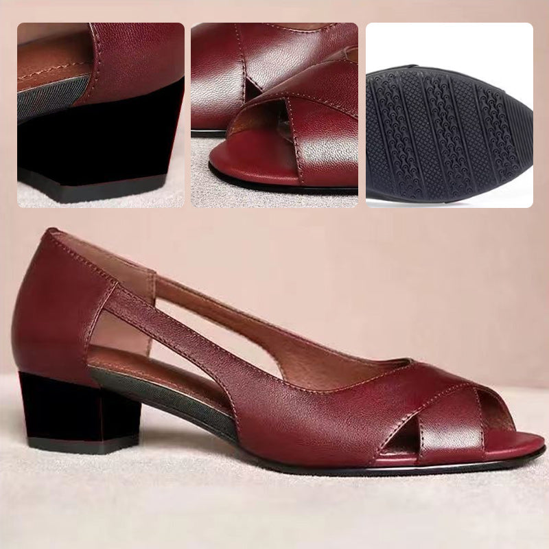 Elegante Damen-Sandalen mit Blockabsatz und Peep-Toe-Effekt
