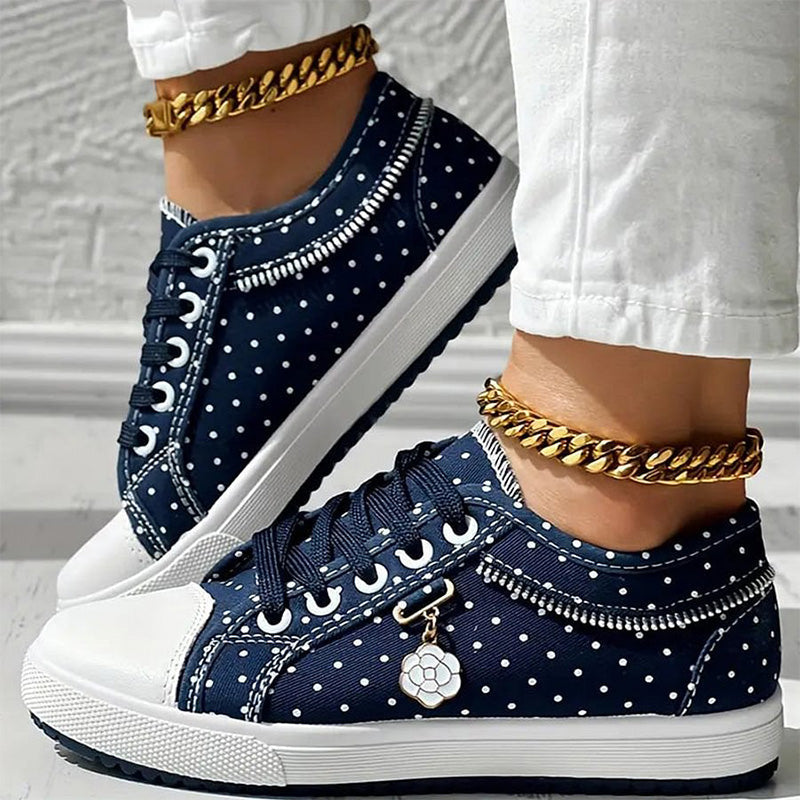 Damen Casual Flat Runde Zehe Lace Up Low Top Schuhe