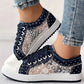 Damen Casual Flat Runde Zehe Lace Up Low Top Schuhe