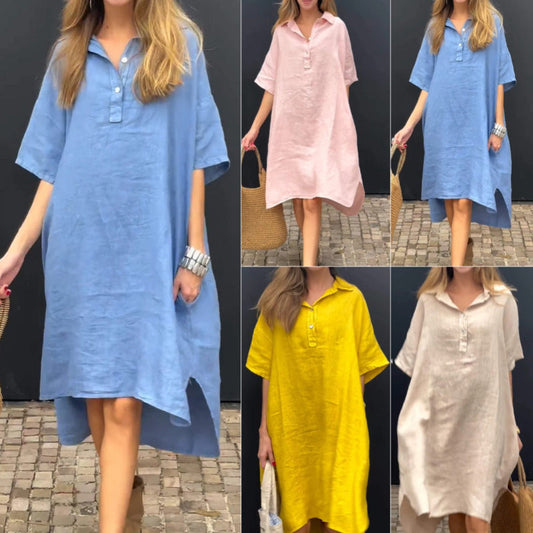 Übergroßes Hemd-Midikleid mit Tasche