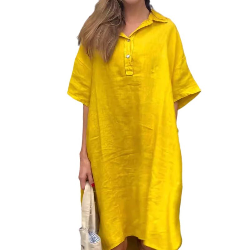 Übergroßes Hemd-Midikleid mit Tasche