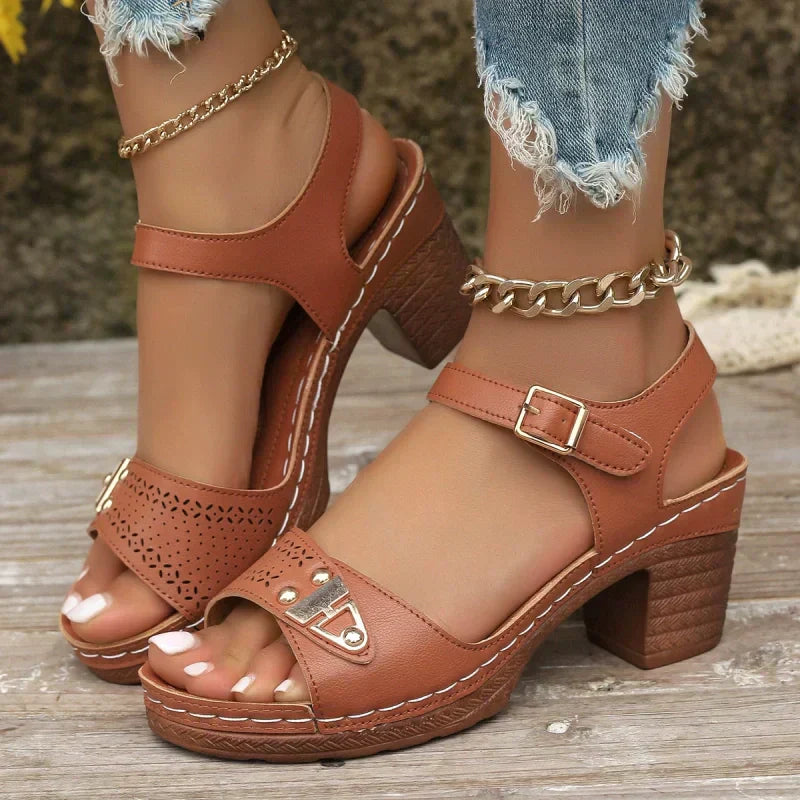 Damen Sandalen mit Blockabsatz