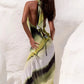 Damen Sexy Bedrucktes Rückenfreies Neckholder-Maxikleid