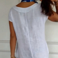 🌿Damen Kurzarmkleid mit Rundhalsausschnitt aus Baumwoll-Leinen