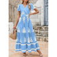 Dames Casual V-Hals Boho Maxi Jurk