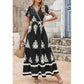Dames Casual V-Hals Boho Maxi Jurk
