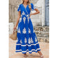 Dames Casual V-Hals Boho Maxi Jurk