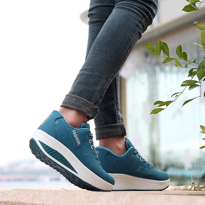 Frauen Casual Mode Atmungsaktiv Dicke Sohle Turnschuhe