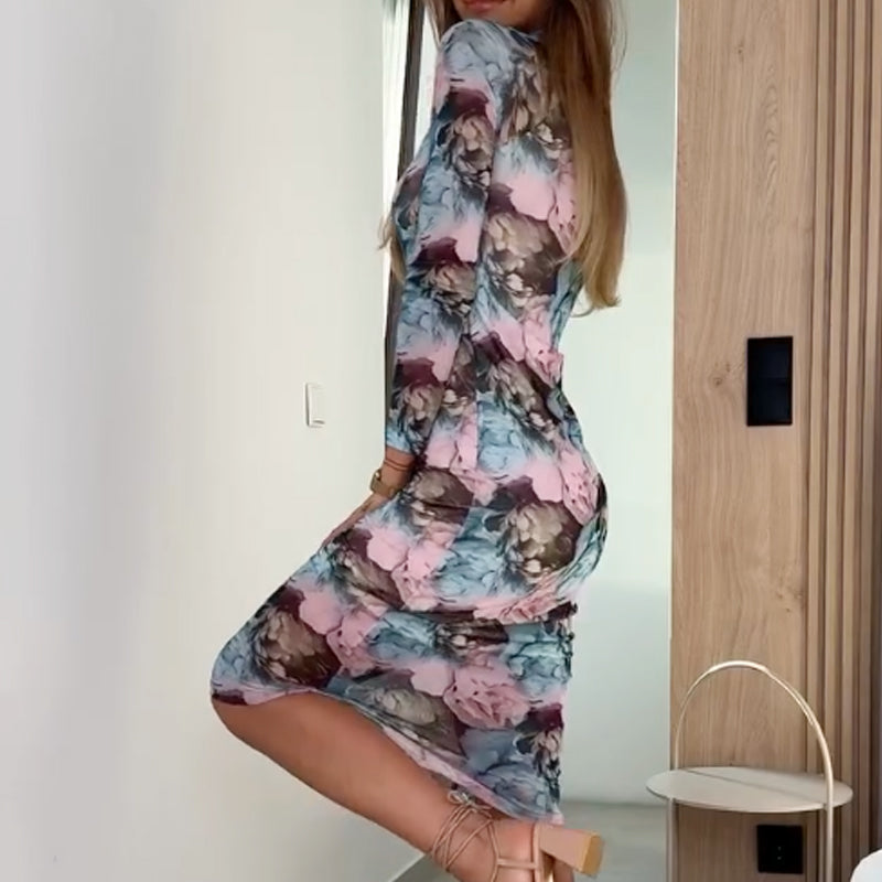Dusk Rose – Schmal geschnittenes Midikleid