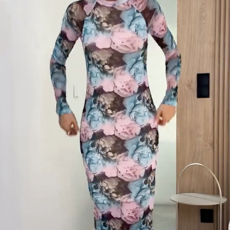 Dusk Rose – Schmal geschnittenes Midikleid