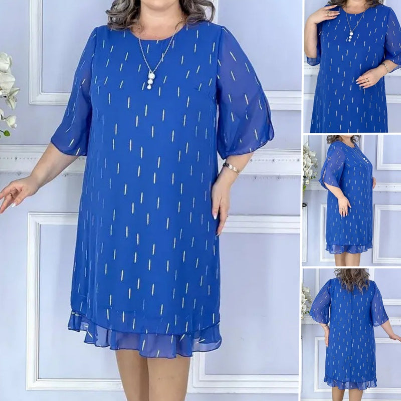 Charmantes, modisches, leichtes und lockeres Kleid mit Print