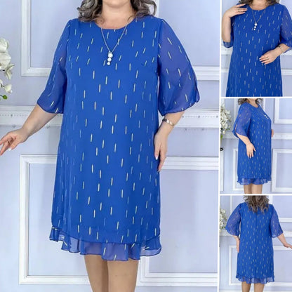 Charmantes, modisches, leichtes und lockeres Kleid mit Print