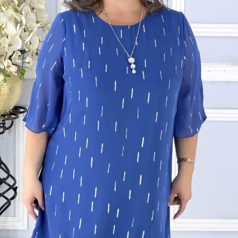 Charmantes, modisches, leichtes und lockeres Kleid mit Print
