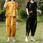Damen-Set: Bedrucktes Kurzarm-Oberteil & 7/8-Hose