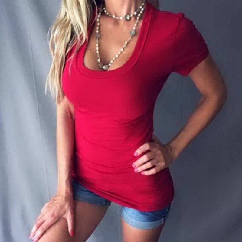 💥Damen Sommer Tief V-Ausschnitt Slim Tops