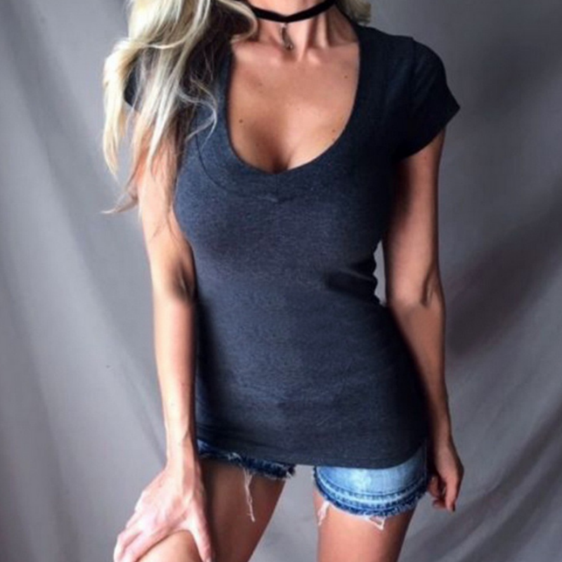 💥Damen Sommer Tief V-Ausschnitt Slim Tops