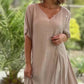 Kurzarmkleid aus Baumwollleinen mit lockerer Passform