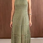 Maxikleid mit Häkelstrickstruktur in A-Linie