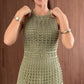 Maxikleid mit Häkelstrickstruktur in A-Linie