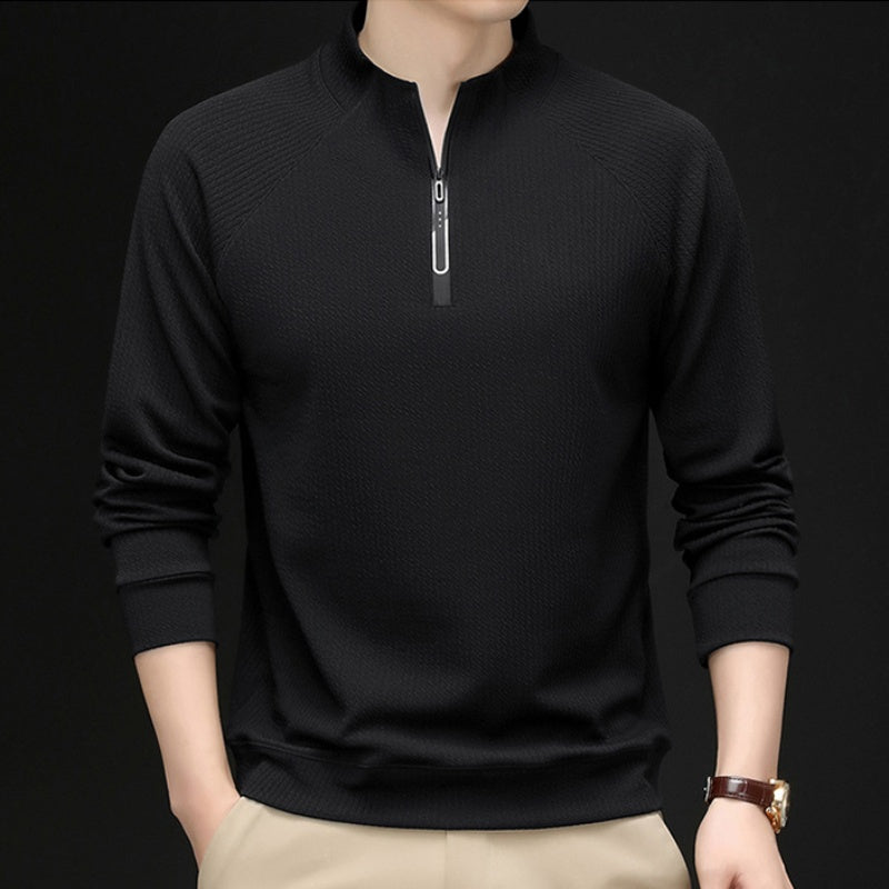 Modischer Herren-Pullover mit Viertelreißverschluss