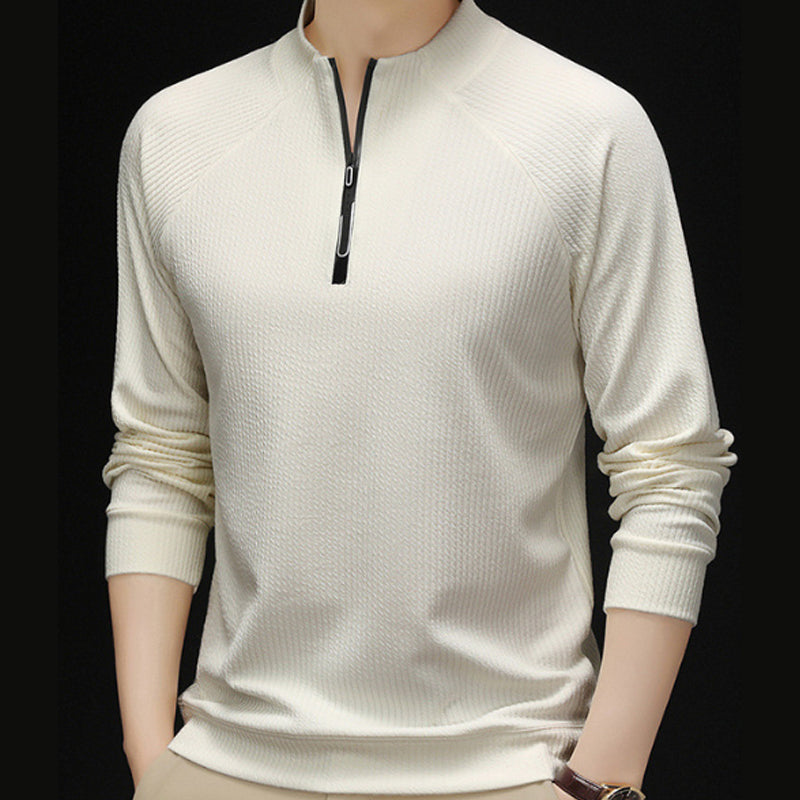 Modischer Herren-Pullover mit Viertelreißverschluss