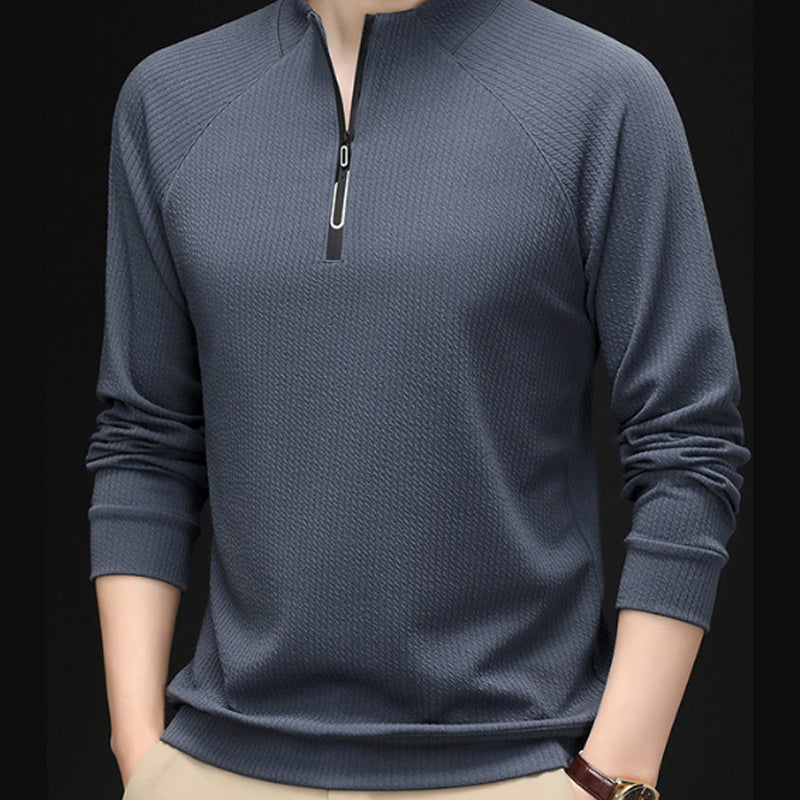 Modischer Herren-Pullover mit Viertelreißverschluss