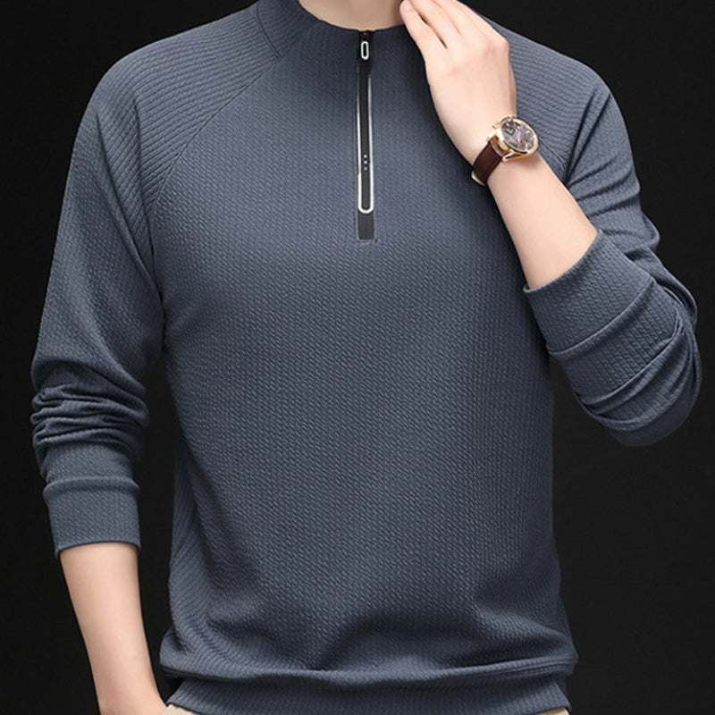 Modischer Herren-Pullover mit Viertelreißverschluss