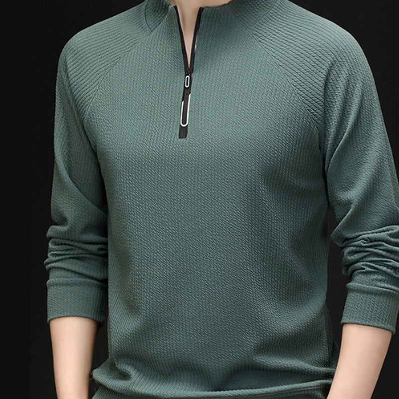 Modischer Herren-Pullover mit Viertelreißverschluss