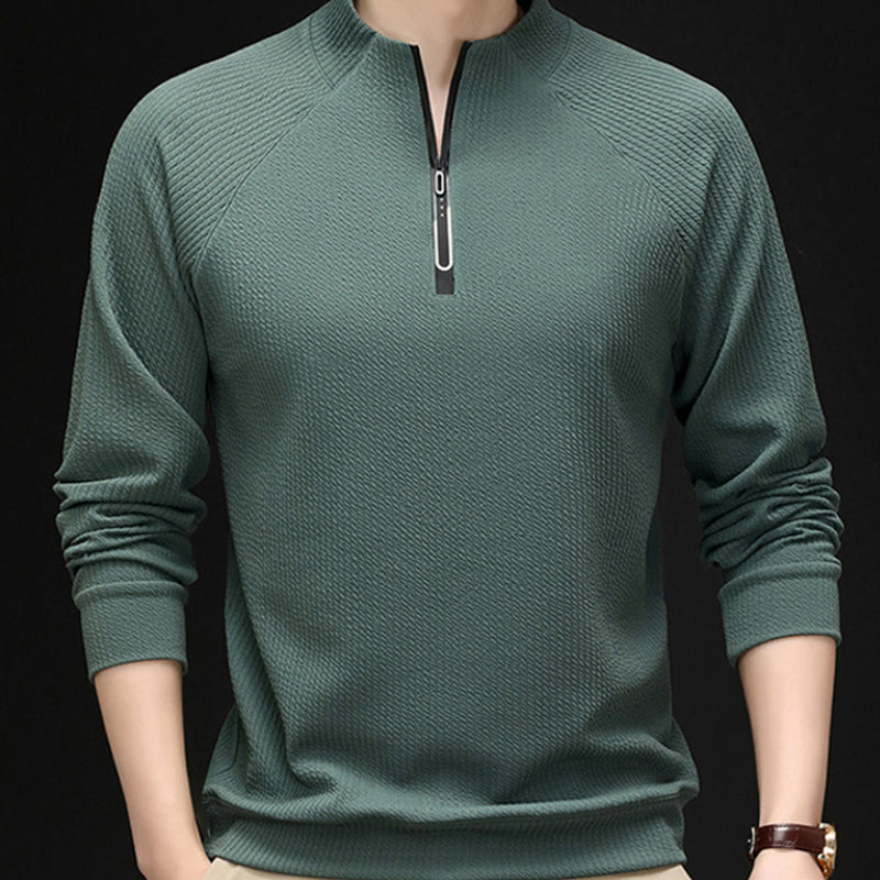 Modischer Herren-Pullover mit Viertelreißverschluss