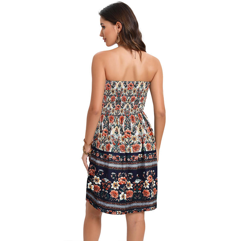 Sommerkleid mit Blumenmuster im Boho-Stil