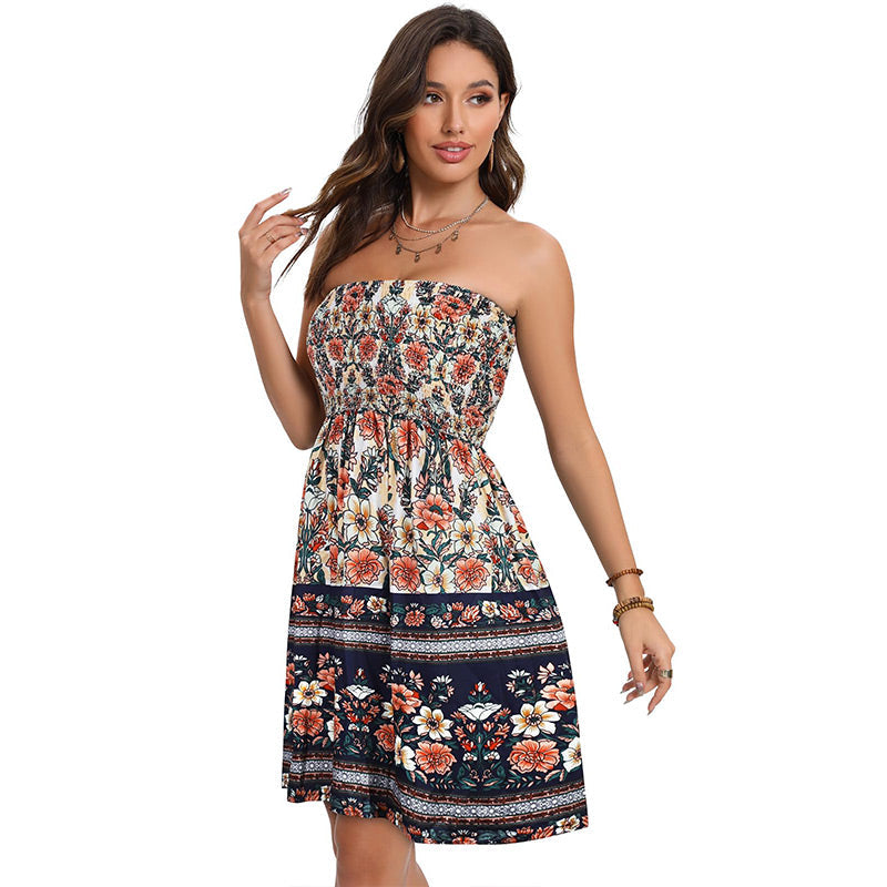 Sommerkleid mit Blumenmuster im Boho-Stil