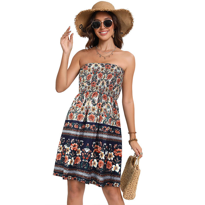 Sommerkleid mit Blumenmuster im Boho-Stil
