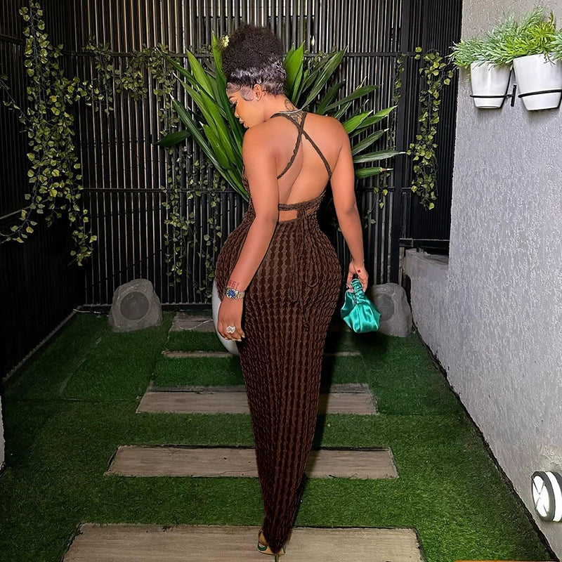 Sexy rückenfreies, figurbetontes Maxikleid für Damen