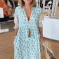 Boho-Blumenkleid mit V-Ausschnitt und hoher Taille in A-Linie
