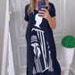 Damenkleid mit trendigem Print und lockerer Passform, kurzärmlig