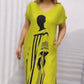 Damenkleid mit trendigem Print und lockerer Passform, kurzärmlig