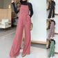 Damen lässiger und ärmelloser Jeans-Overall mit weitem Bein