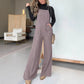 Damen lässiger und ärmelloser Jeans-Overall mit weitem Bein