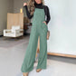 Damen lässiger und ärmelloser Jeans-Overall mit weitem Bein