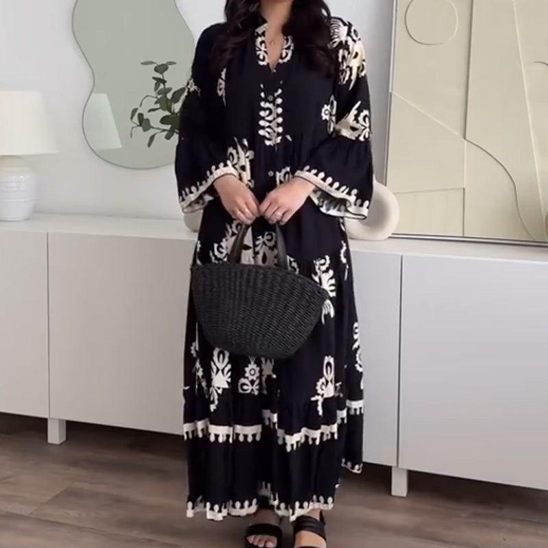 Locker sitzendes Midikleid mit Rüschensaum für Damen