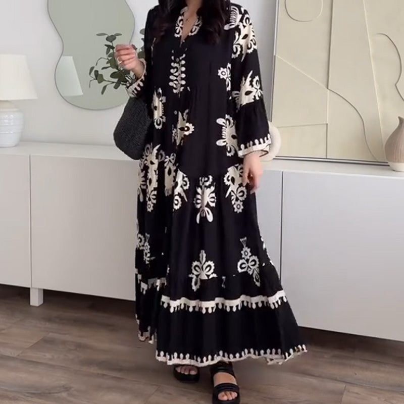 Locker sitzendes Midikleid mit Rüschensaum für Damen